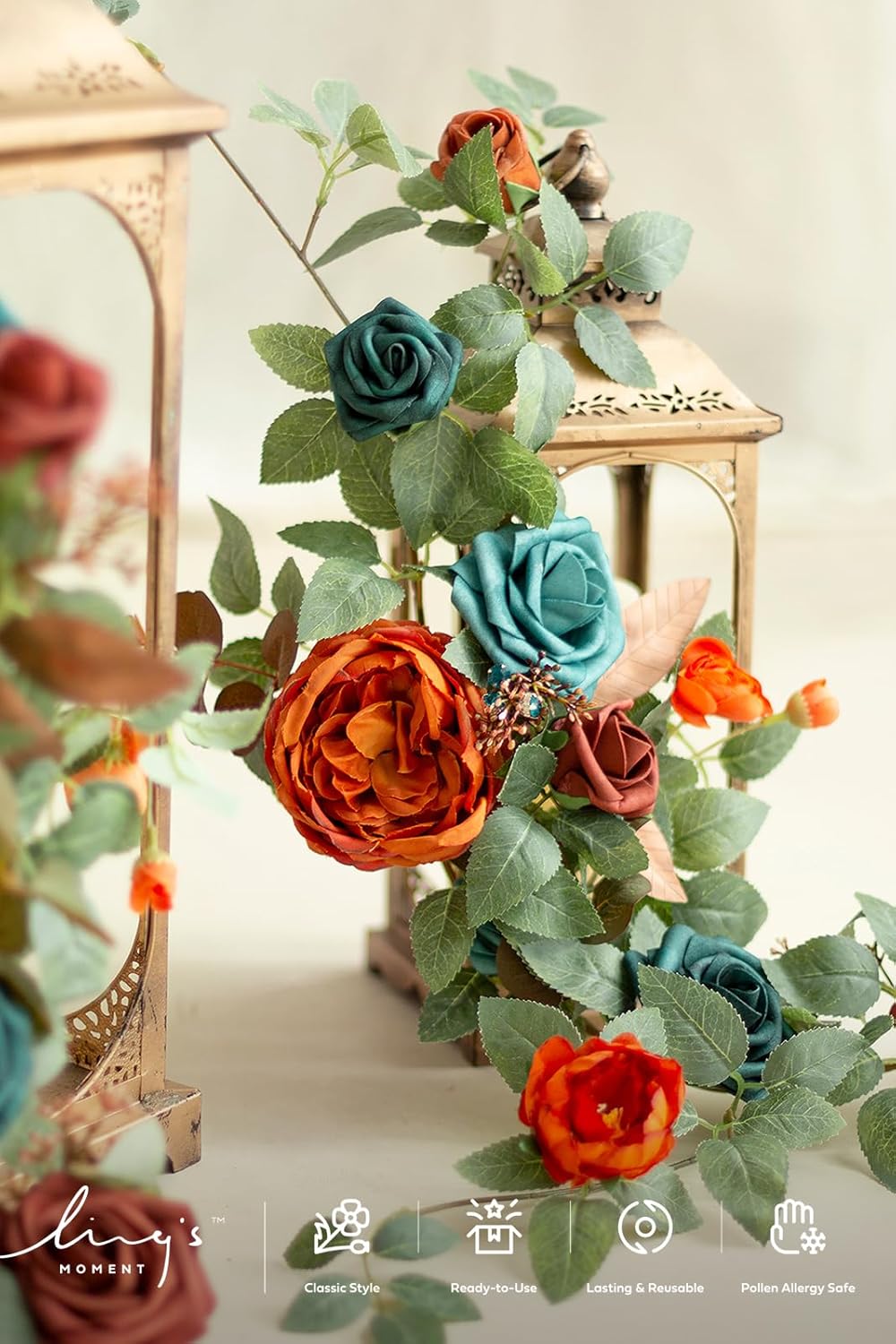 Ling's moment Artificial Flowers, 25Pcs 3" Roses in Teal Shades, Realistic DIY Foam Floral Decor for Wedding Bouquets/Centerpieces, Outdoor Party Backdrops, Room/Table, and Garden/Pot Decorations - Image 4