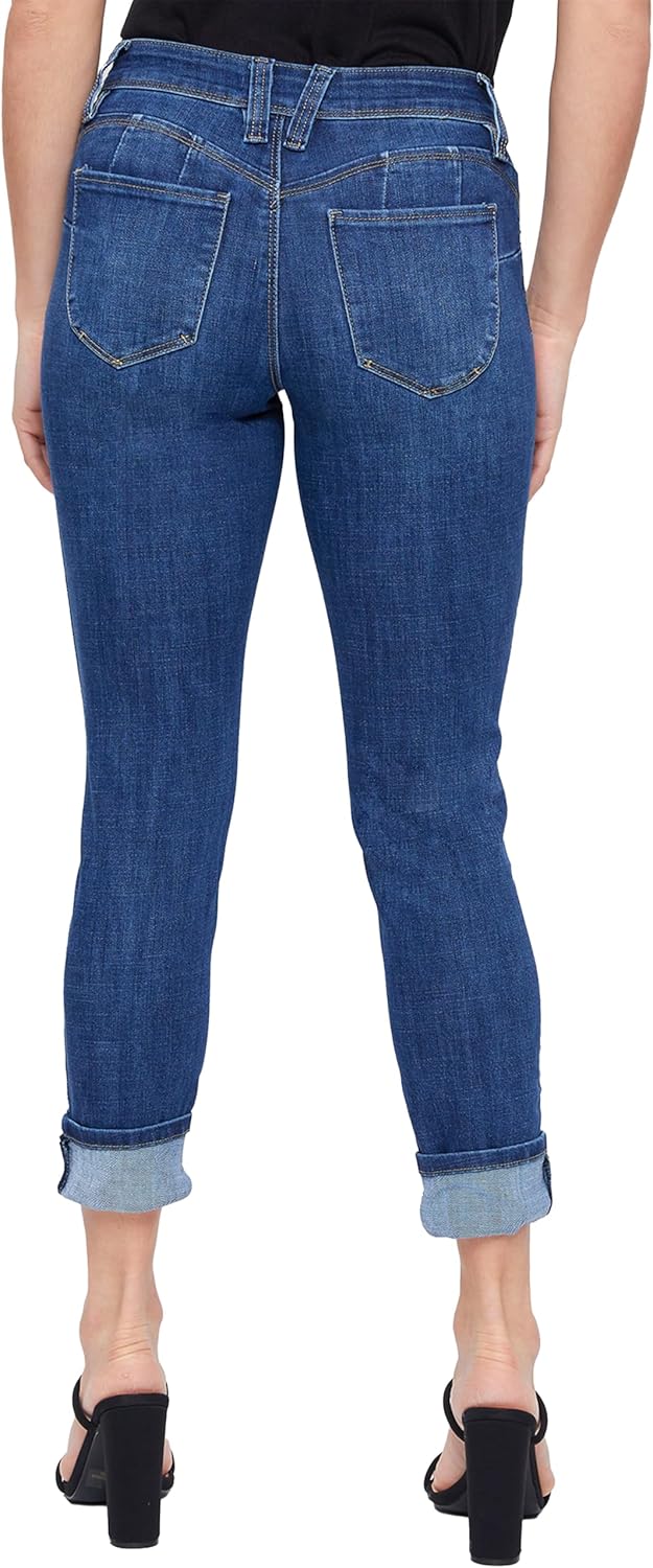 Royalty for Me Womens Royalty for Me Women's Petite Wannabettabutt Mid Rise Mega Cuff Jeans - Image 4