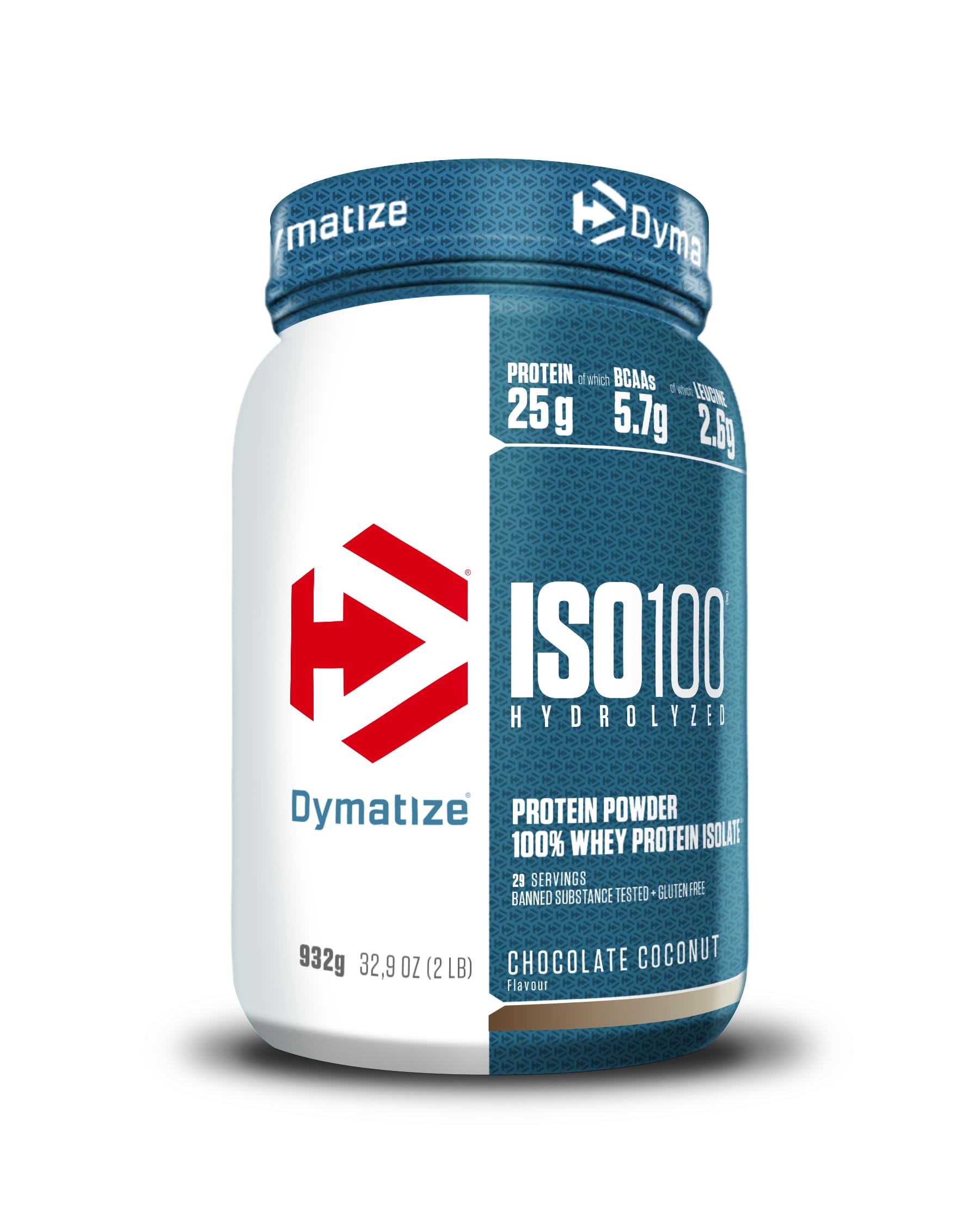 Dymatize ISO 100 Hydrolyzed Chocolate Coconut 932g - Proteine del siero di latte idrolizzate e isolate in polvere