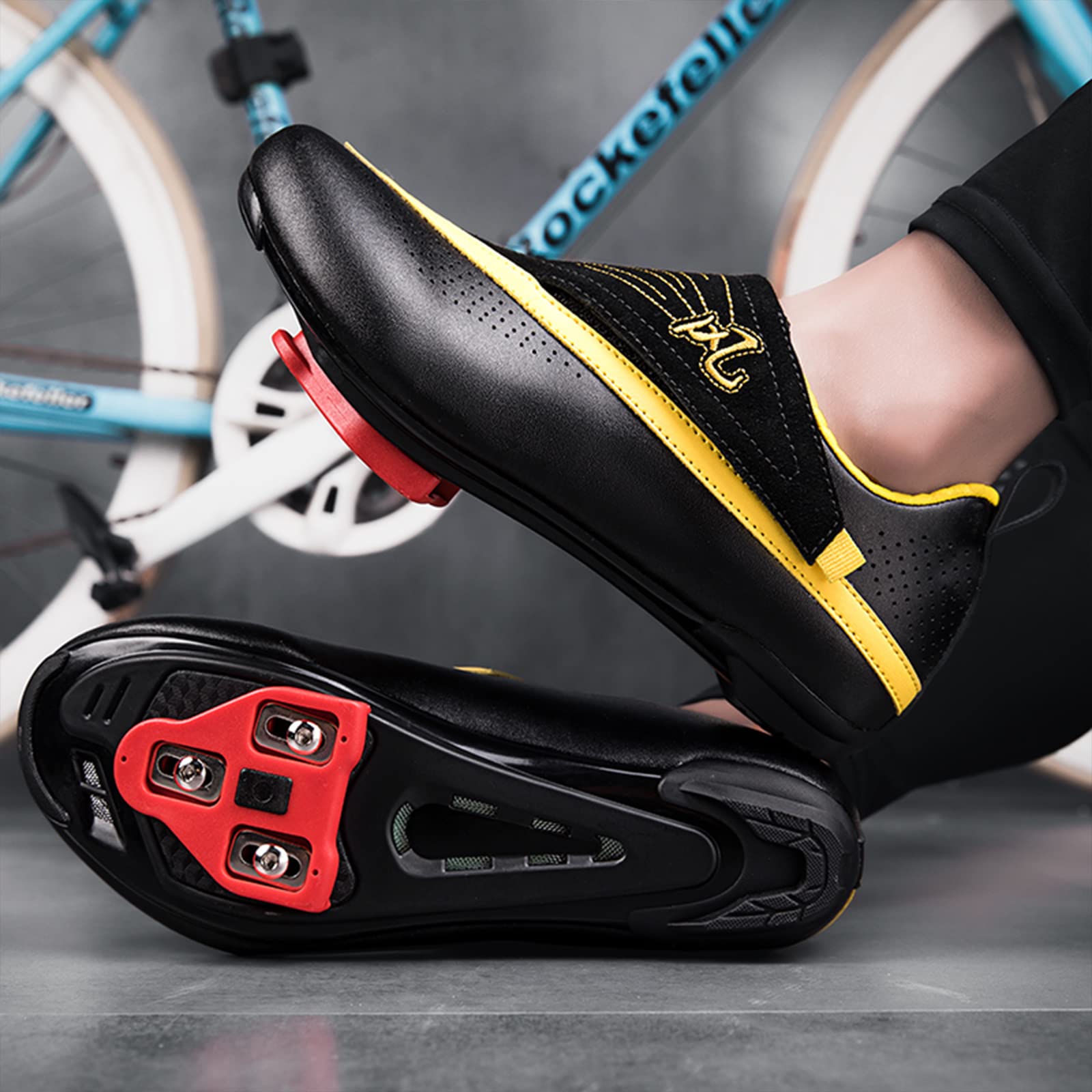 SDEQA Męskie Damskie Buty Kolarskie Buty do rowerów szosowych Indoor Peloton Kompatybilny z Peloton SPD ARC Look Delta Cleats Buty rowerowe