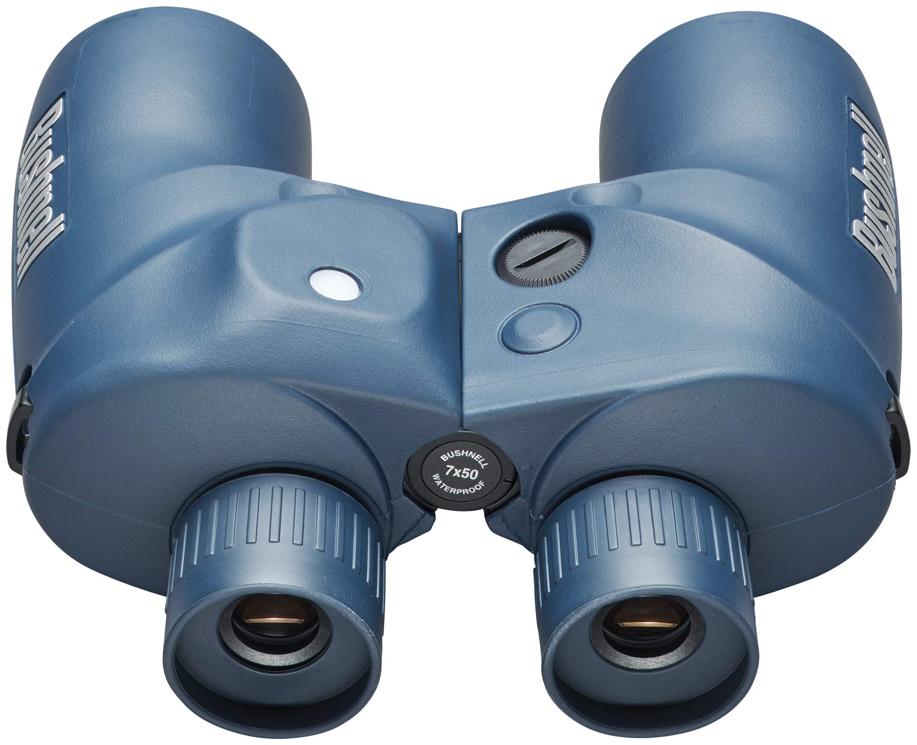 BUSHNELL - Jumelles de Navigation pour Adultes - Marine - 7x50 - Bleu - Prisme Porro - Compas intégré - Etanche - Anti - Buée - 137500