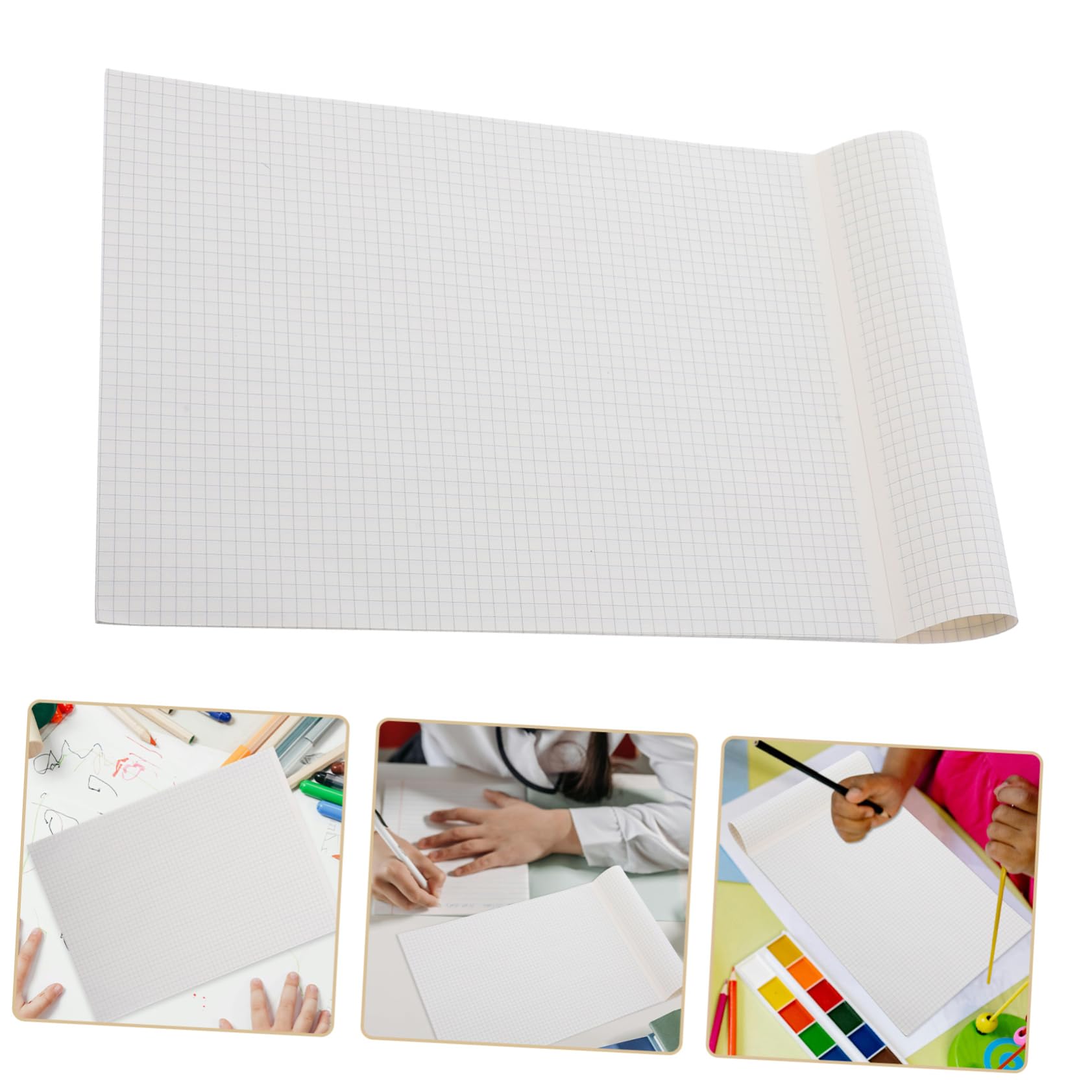 Cahier Papier Graphique Quadrillé Épaissi 40 Feuilles Grand Format pour Étudiants
