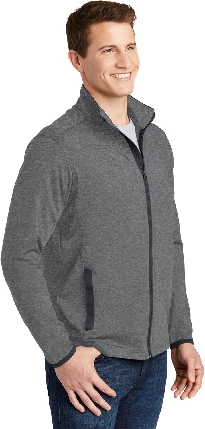 SPORT-TEK Unisex Sport-Wick Stretch Contrast Full Zip Jacket - Image 4
