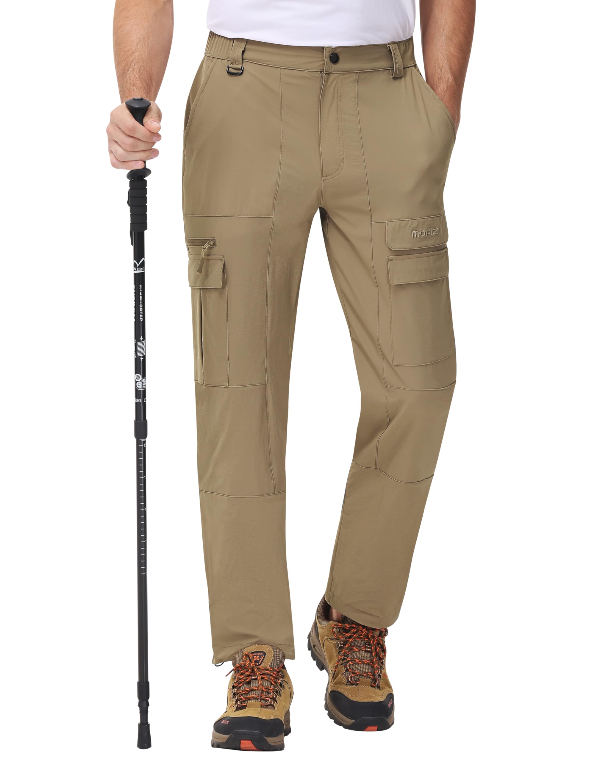 MoFiz Pantalones de Trekking Hombre Senderismo Cargo Pantalones Trabajo de Secado Rápido al Aire Libre con 7 Bolsillos