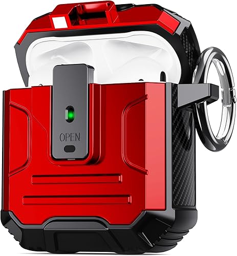 DASFOND Armor Cover - Funda para AirPods de 2 y 1 generación, cuerpo completo, protección a prueba de golpes, soporte de carga inalámbrica con