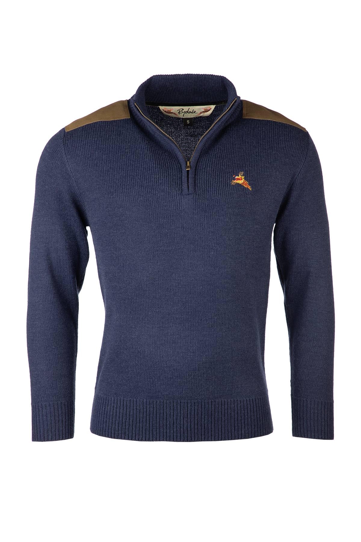 Rydale Men's Pheasant Shooting Jumper Country Hunting Sweatshirt Embroidered (UK, Alpha, M, Regular, Regular, Navy Tweed)
