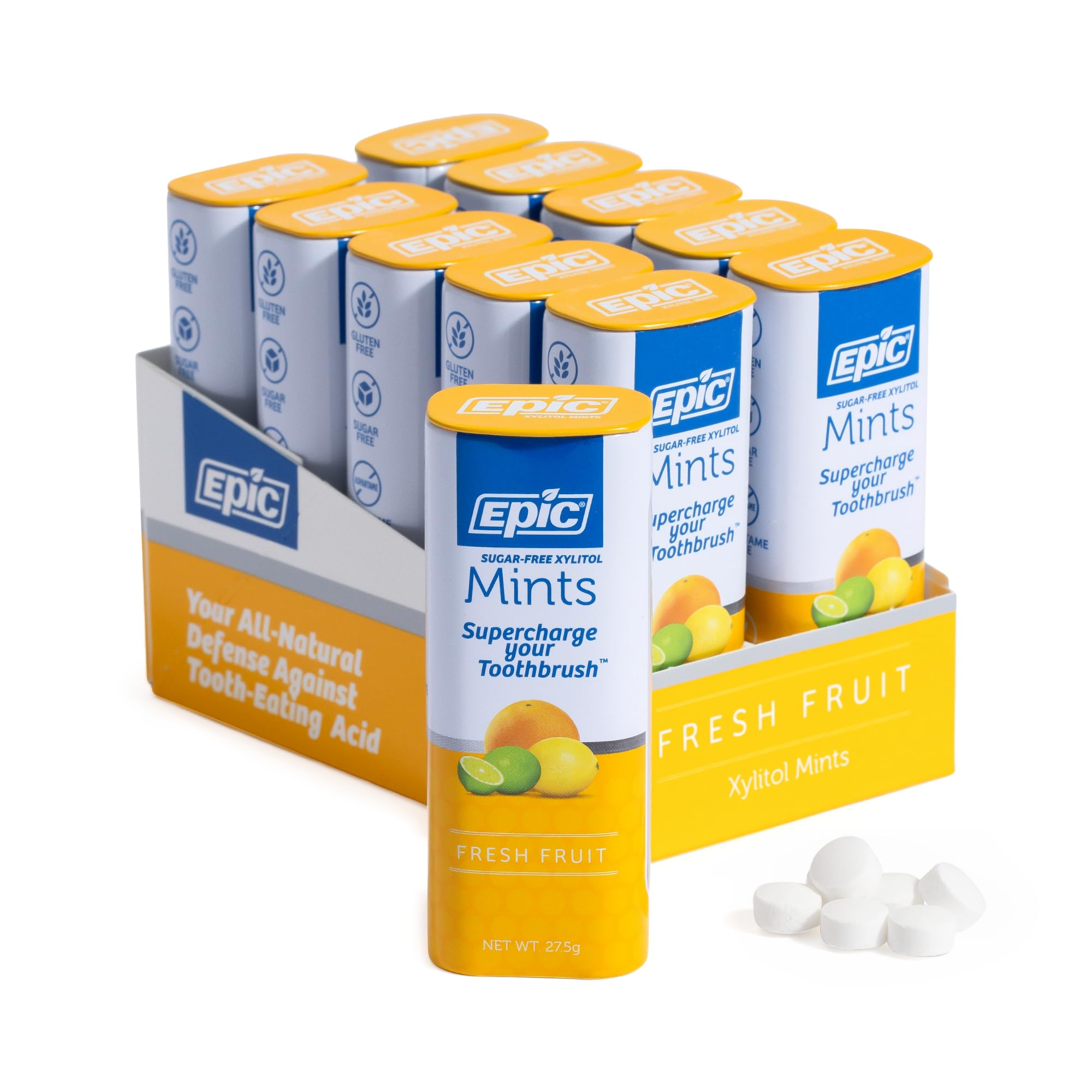 Epic Dental, 100% Xylitol Sweetened, Fresh Fruit Fruities, Candies, Sugar-Free, 30 g