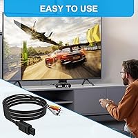 Vista 7 de Auhsuxo Cable AV N64, cable compuesto AV de audio y video compatible con Nintendo 64 N64, Gamecube GC, Super Nintendo SNES TV Game, 1.8M6FT