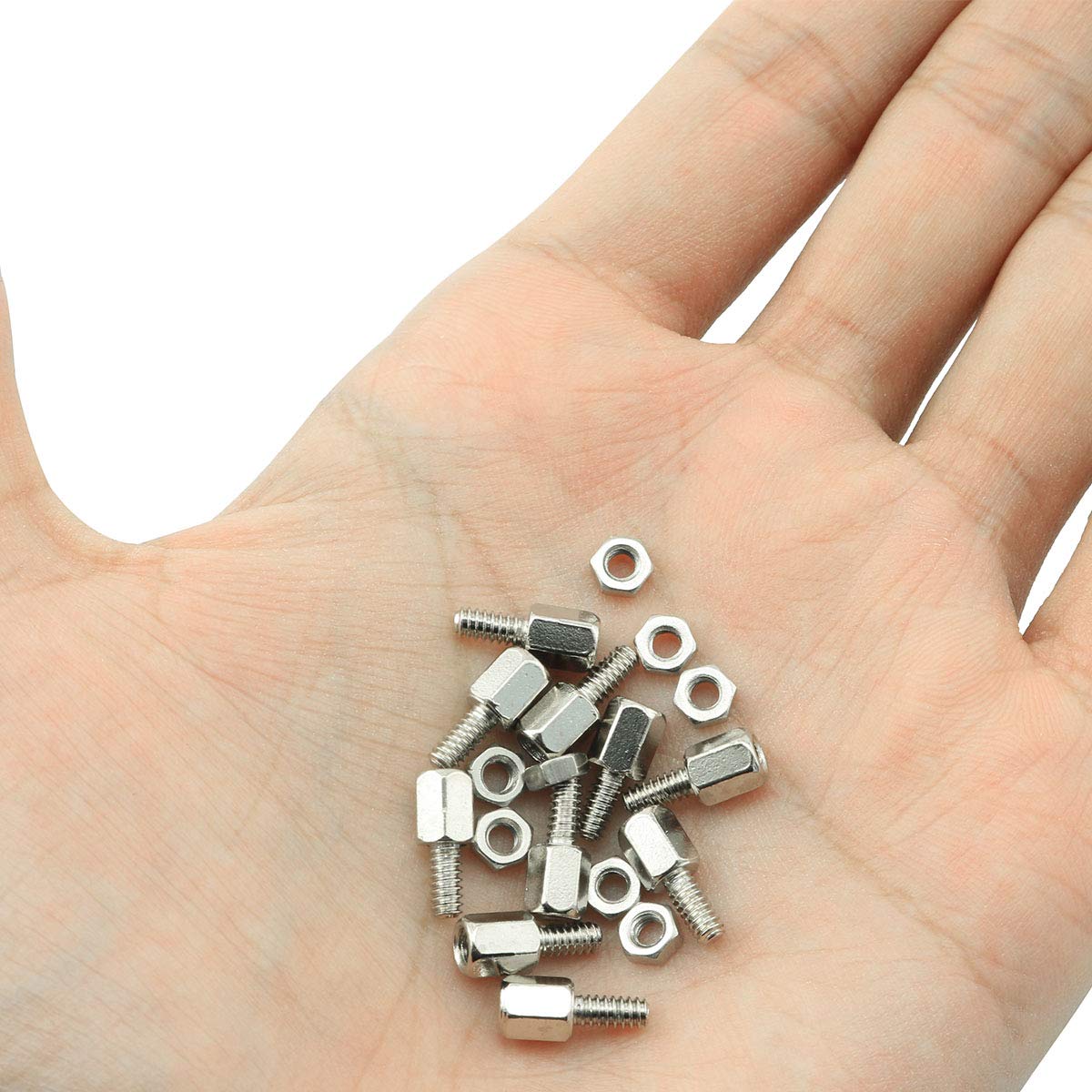 TAODAN 50PCS Brass Hex Standoff Spacer Screws Hex Stud 4#-40 6+6mm (with 50 Nuts)