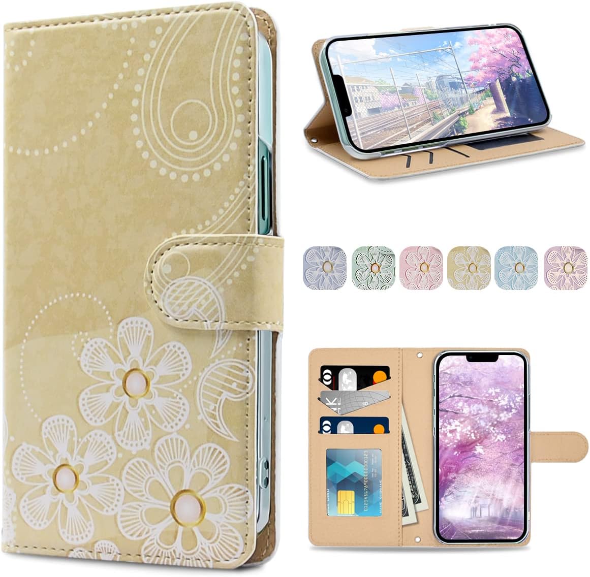 NOVA2-Y01-AV1 Huawei Nova 2 HWV31 Case, Notebook Type, Stand Function, Card Holder, Beige