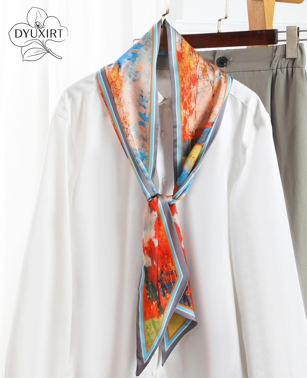 Head Scarf Purse Handle Neck Satin Hair Scarfs For Bag Lightweight Silky Long Thin Women's Fashion Scarves 59 * 5.9” - Image 4