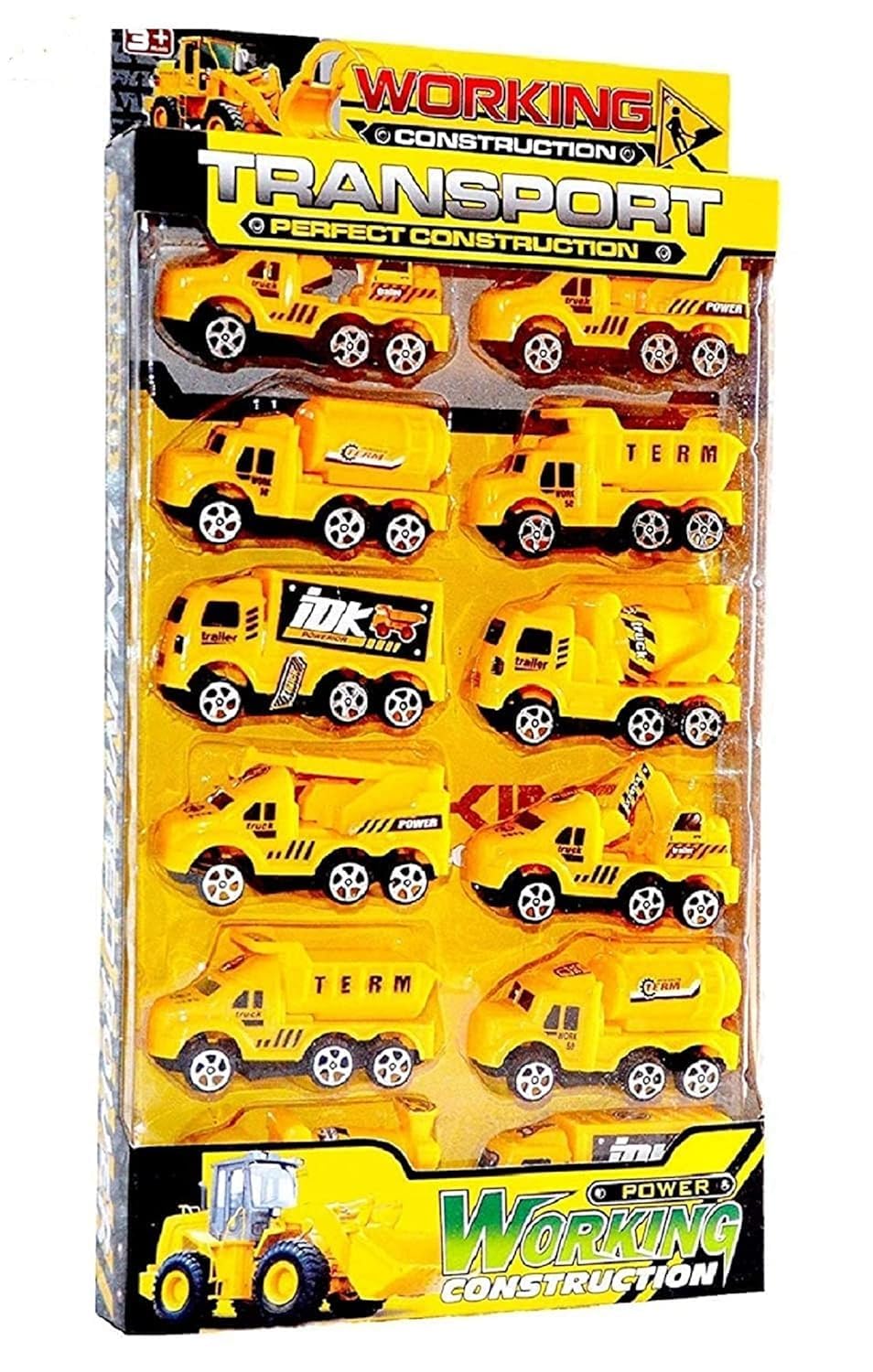 Calibor Plastic 12 Pcs Light Weight Construction Vehicles Toy Playset |Trucks Excavator Dumper Model Kit for Children Toddler Kids Mini Engineering Toys (Pack of 12) (B0D9QT94BV) Amazon Price History, Amazon Price Tracker
