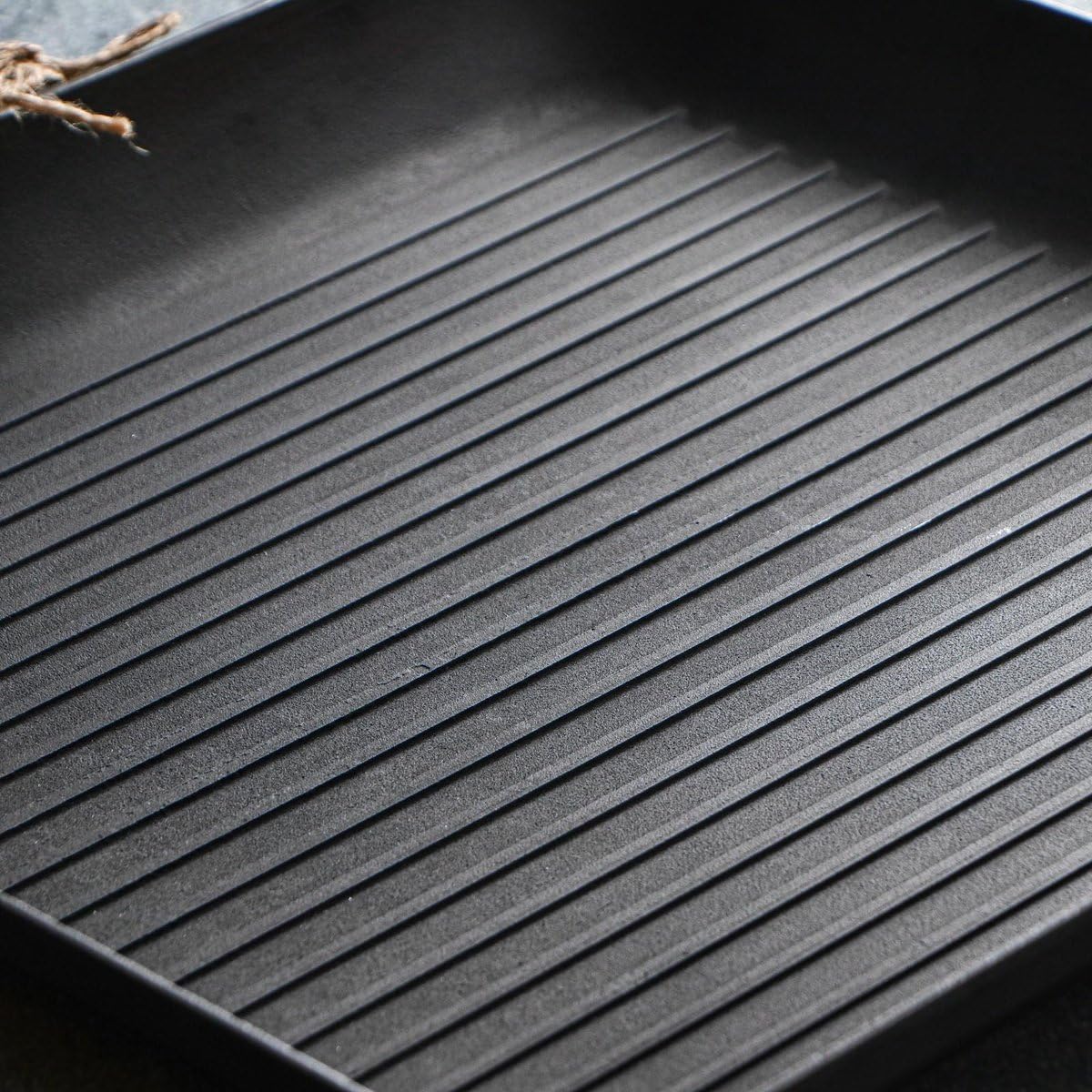 Piastra Grill in Ghisa 35x35 cm – Adatta per Induzione, BBQ e Gas – Senza PFAS – Accessorio Grill – Piastra Quadrata – Nera