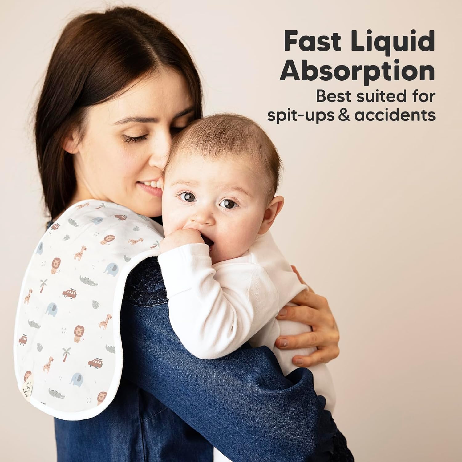 5-Pack Organic Burp Cloths for Baby Boys and Girls - Ultra Absorbe