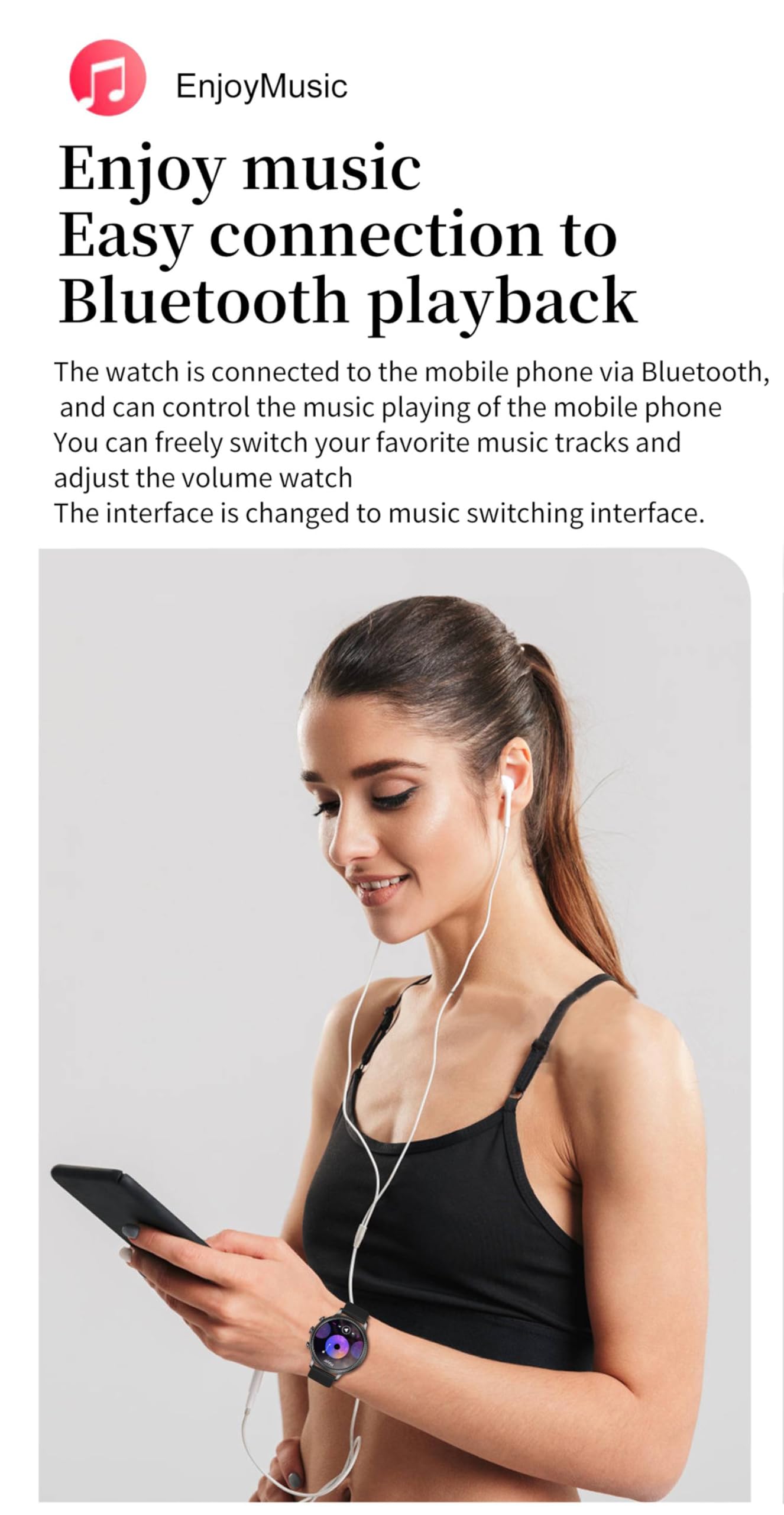 Reloj inteligente, pulsera de reloj inteligente para hombres y mujeres, contestar/hacer llamadas, reloj de fitness de 1.38 pulgadas, rastreador deportivo con monitor de frecuencia