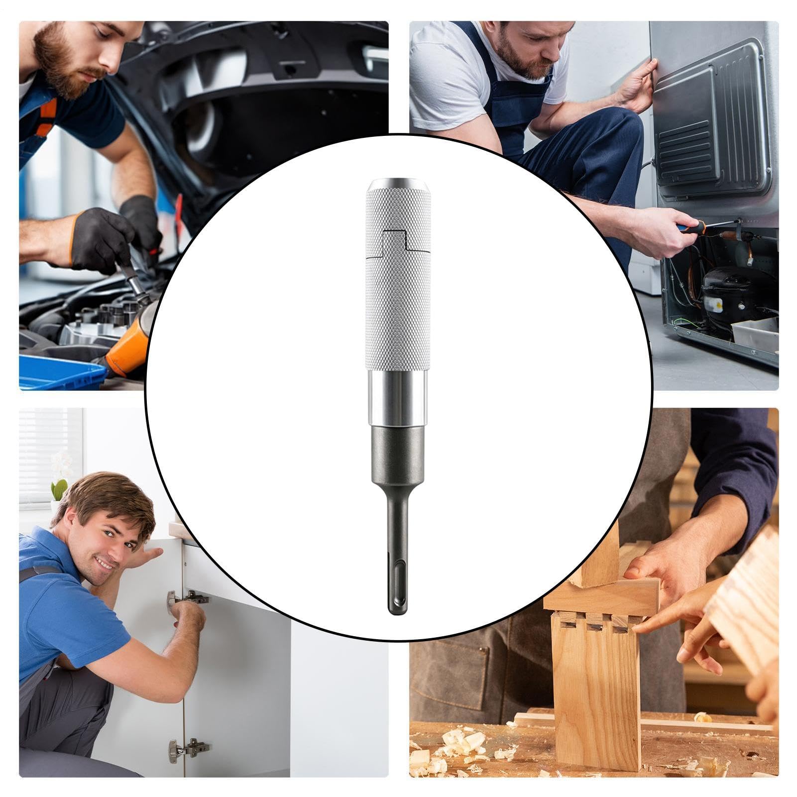 Convertitore Trapano A Percussione Utensile Antiscivolo Robusto con Anello | Convertitore Perforatore Rotante Per Foratura Tubi Ristrutturazioni Lavori Industriali