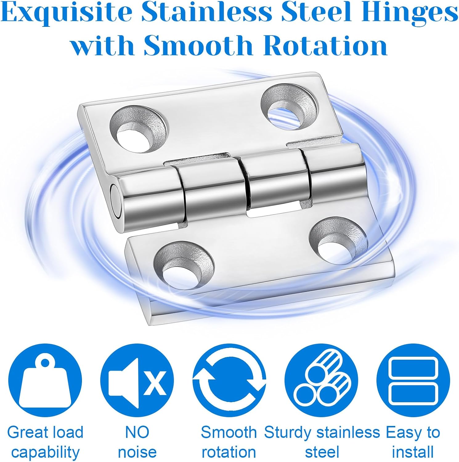 Lemecima 6 Pack 316 Stainless Steel Hinges Marine Grade (2" × 2" or 1-1/2" × 1-1/2" Heavy Duty Boat Hatch Hinge Casting Cabinet Door Hinge