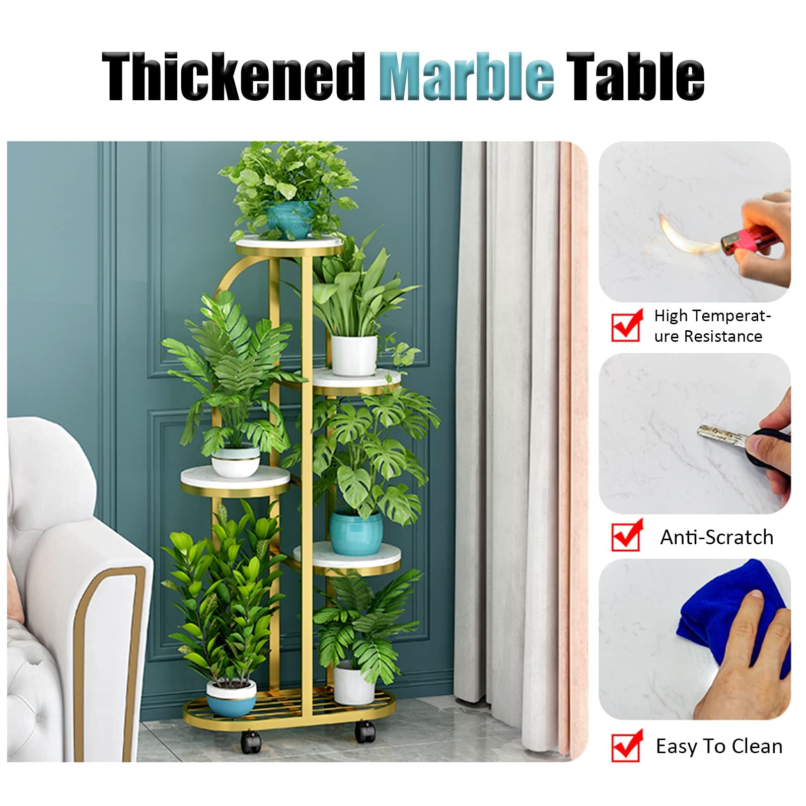 Support de Plantes en Bois D'angle à 3 Niveaux,étagère pour Plantes D' intérieur,Support de Fleurs D'extérieur,Support de Pot pour Salon ,Jardin,Terrasse,Support pour Plantes pour Plusieurs Plantes,B