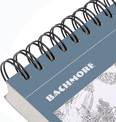 Miniatura 6 de Bachmore - Cuaderno de bocetos de 5.5 x 8.5 pulgadas, 100 hojas de cuaderno de bocetos encuadernado en espiral para artistas profesionales y