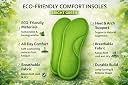 ECOLAND Memory Foam Shoe Insoles, Green, Size 8 gallery image