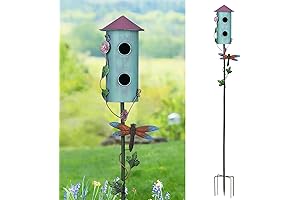 BAYN Outdoor Double-Hole Birdhouse Stake: Enhance Your Garden's Avian Charm