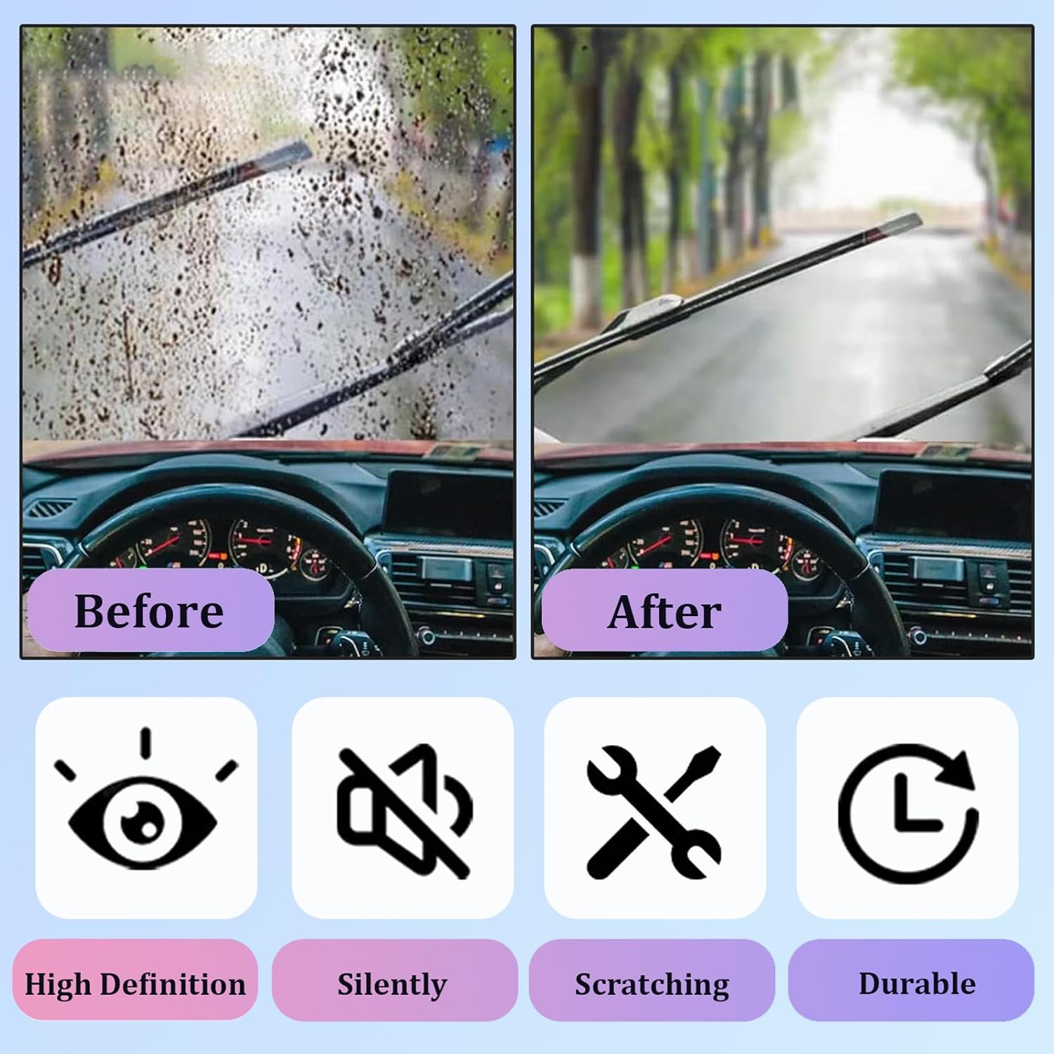 Windshield Wiper Blades for Toyota C-HR/CHR 2016 2017 2018-2023 26"+16", Automotive Replacement Front Wipers Blade Direct Fit