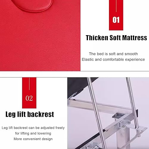 Miniatura 4 de Cama de masaje de elevación ajustable en altura, mesa de examen profesional para salón de belleza, spa, mesa facial con placa de soporte curvada