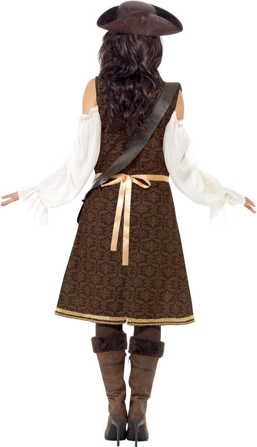 Smiffys High Seas Pirate Wench Costume in Brown Size: Large