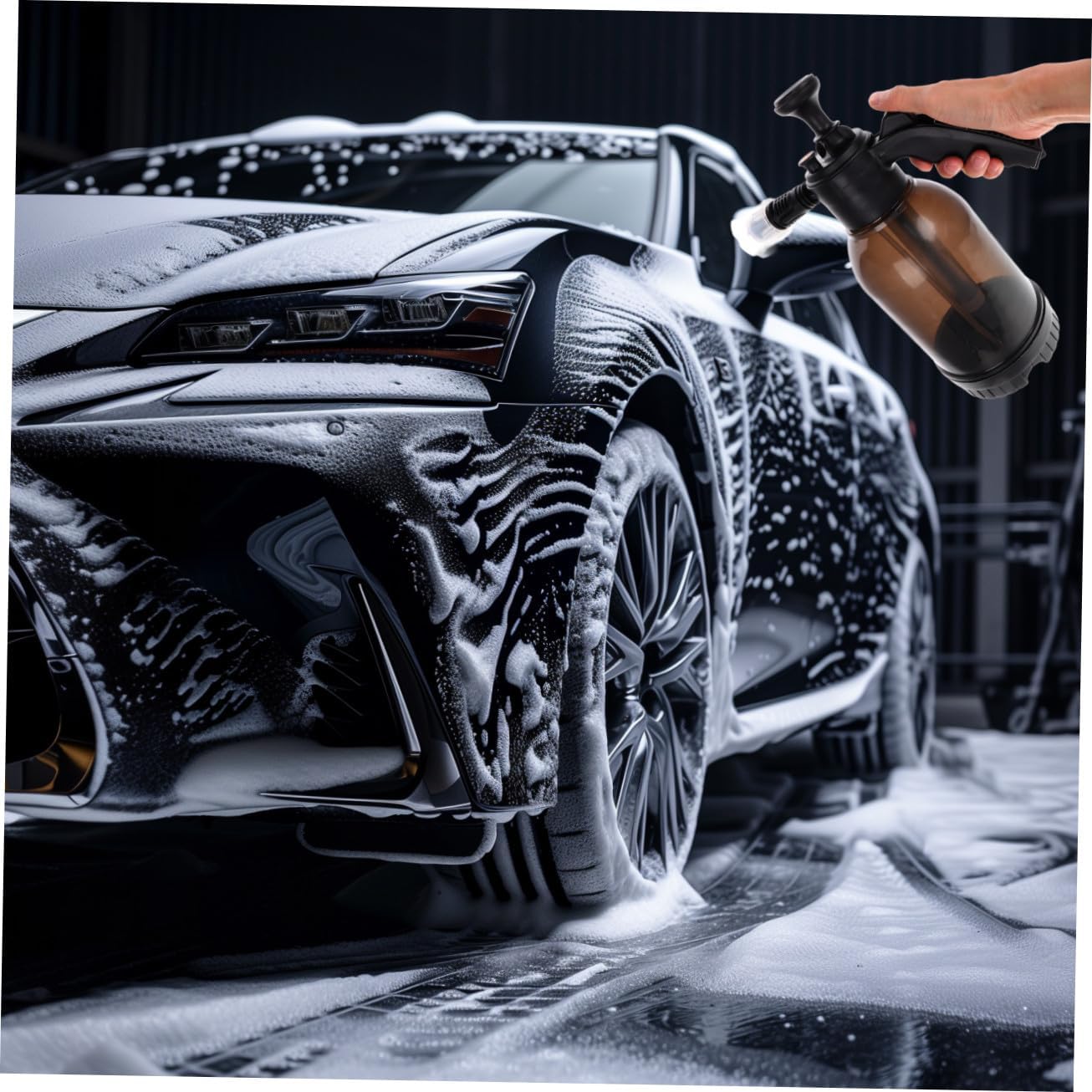 Car Foam Sprayer Adjustable High Pressure Foam Shooter with Refillable Bottle for Car Detailing Efficient Pump for Brake and Removal Capacity