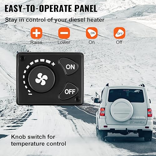 Miniatura 5 de VEVOR Calentador de aire diesel de 5KW de 12 V, calentador de estacionamiento diésel, silenciadores dobles, calentador diésel de 5000 W con