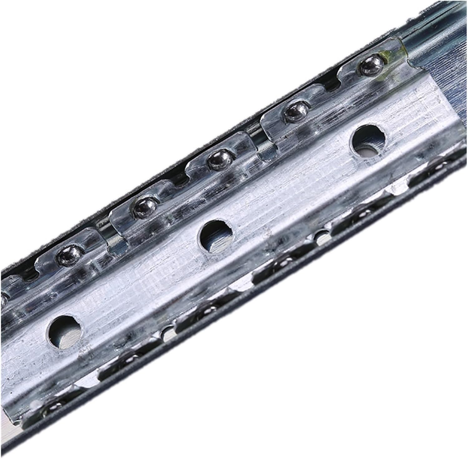 Width 27mm Drawer Track Guide Computer Desk Keyboard Tray Two Slides Mute Ball 2 Section Rail(16 inches)