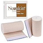 Premium Elastic Bandage Wrap (4 Wide, 2 Pack) - Nexskin Latex Free Athletic/Medical Compression Bandages Hook & Loop Fasteners at Both Ends - Lifetime Washable & Reusable Bandages