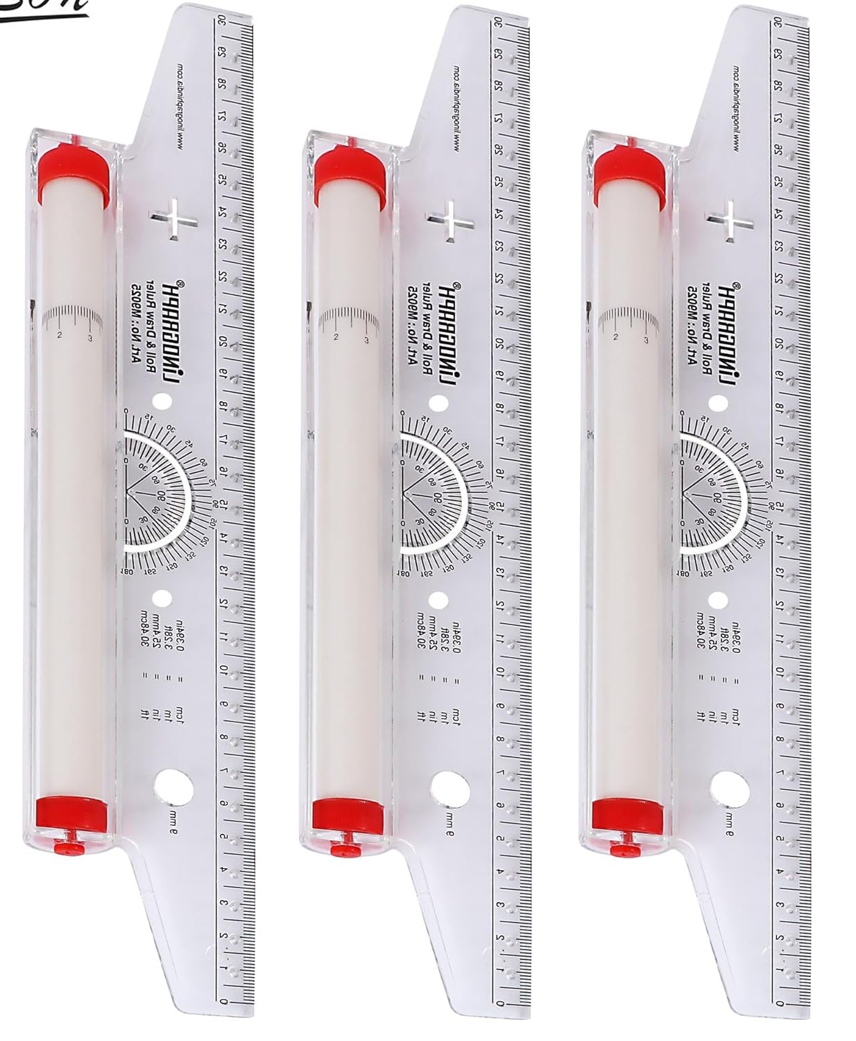Worison linograph Roll N Draw Ruler 30 CM, Plastic Drafting Scale Ruler ...