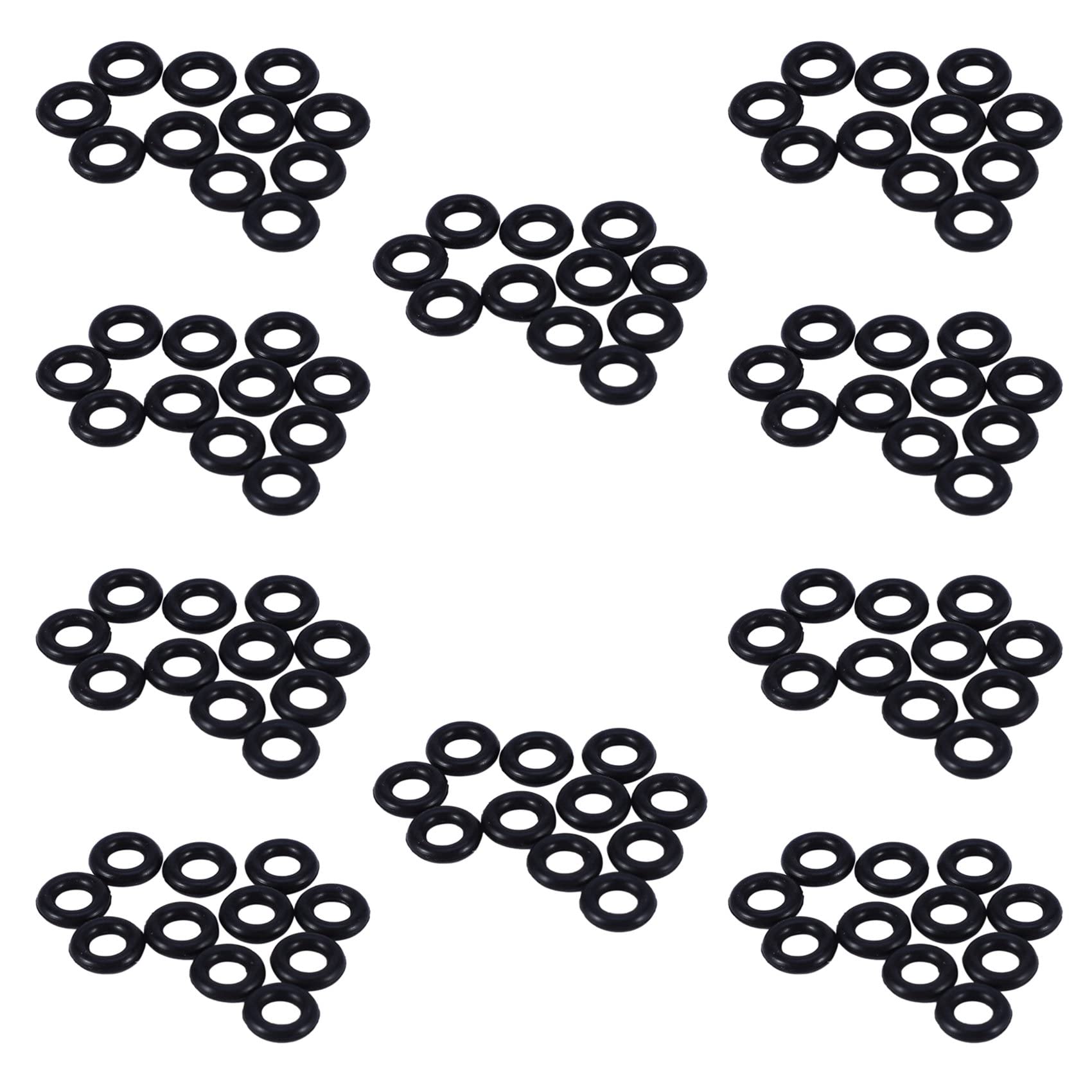 Jnchdghwa Black 200 Pcs Rubber Oil Seal O Shaped Rings Seal Washers 8 X 4 X 2 Mm