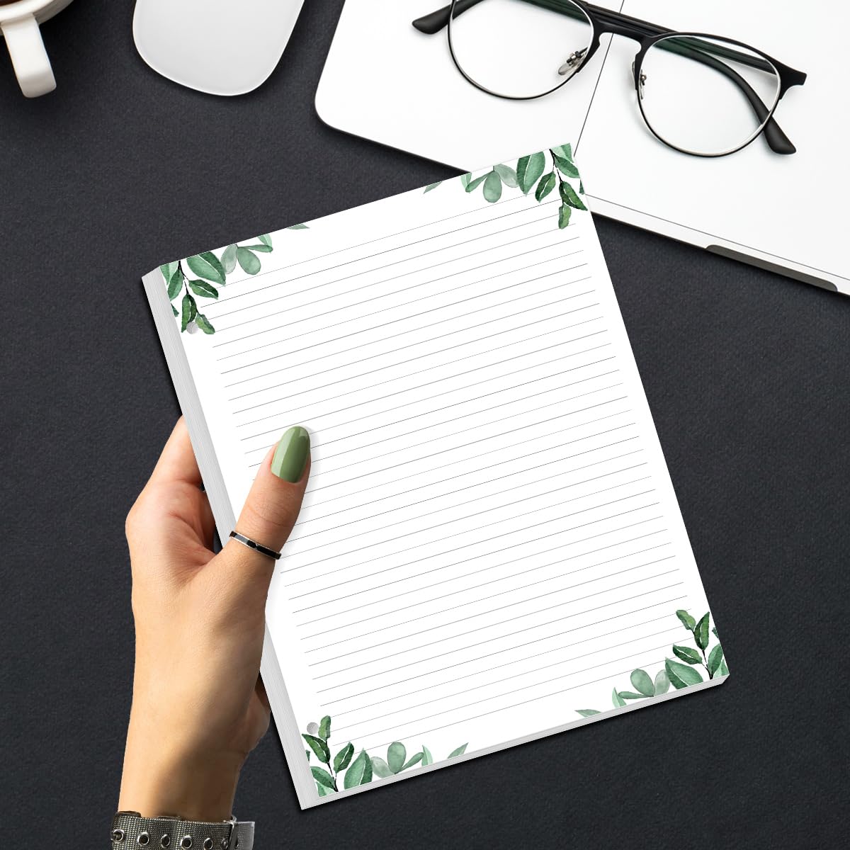 A4 liniertes Nachfüllpapier, 3-fach gelochtes, liniertes Füllpapier, 100 Blatt/200 Seiten lose Blätter, 100 g/m² weißes Papier, 21,6 x 27,9 cm, Blatt
