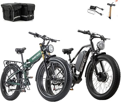 2 Electric Bike Bundle for Adults, Y3 5000W Peak Dual Motor AWD & R5 PRO 1500W Peak Single Motor Ebike Set, 52V 30Ah & 48V 20Ah Battery, 40MPH & 30MPH Fat Tire Electric Bicycle with Full Suspension