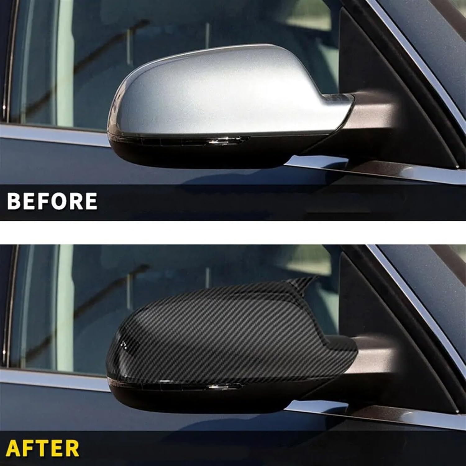 for for A3 8P A4 A5 S5 2011 2012 2013 2014 2015 2016 Car Rearview Side Mirror Cover Wing Cap Exterior Door Rear View Housing Trim