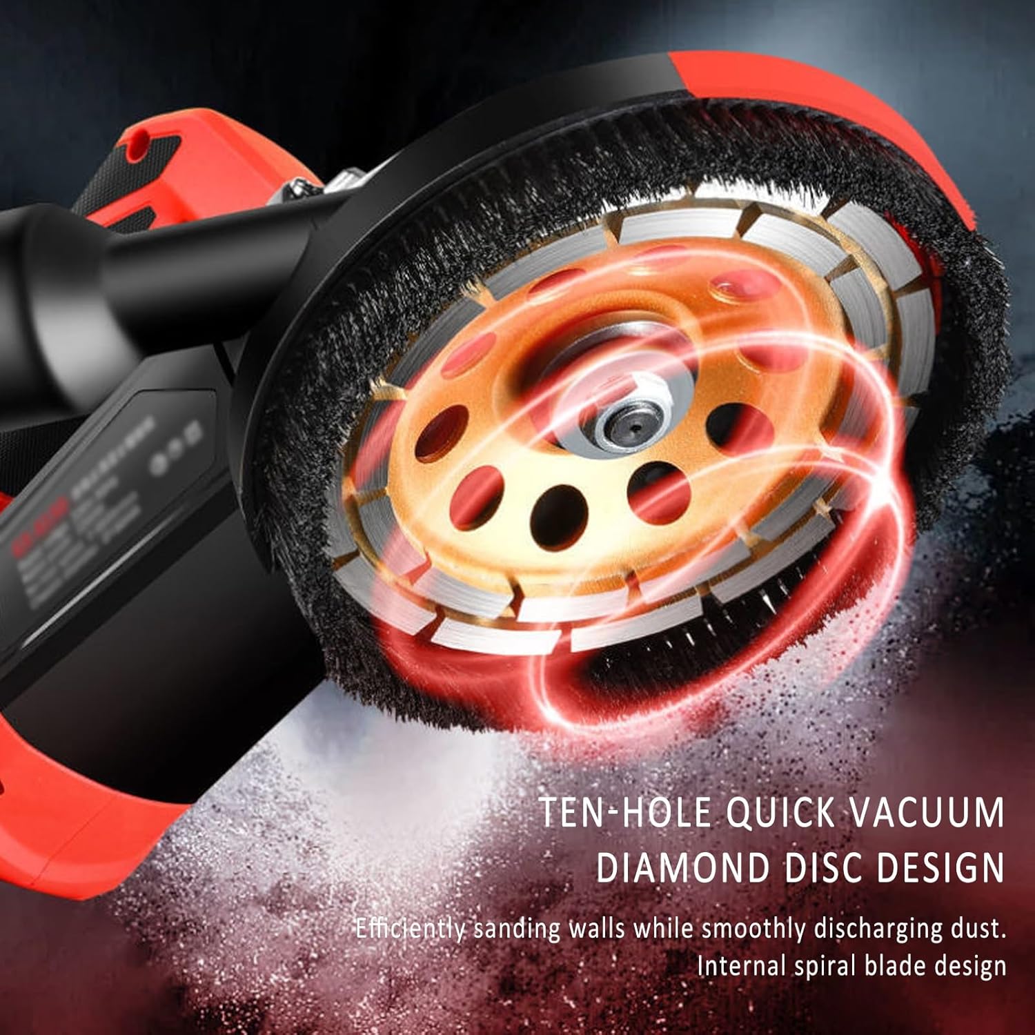 Multifunctional Concrete Grinding Machine, Electric Wall Planer with Storage Box, 6 Speed Adjustment, 5.9inch Grinding Disc