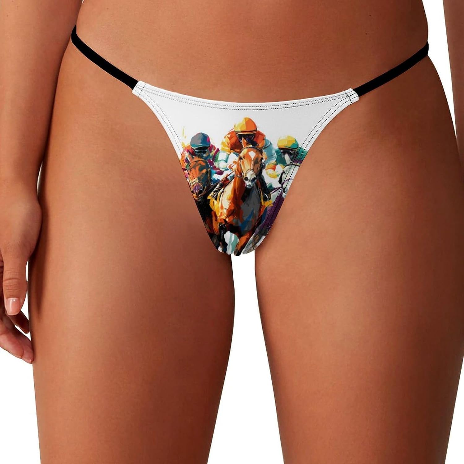 Jockeys Horses Racing Sexy G String Thongs for Women Underwear | Seamless Panties Lingerie Breathable Low Rise No Show