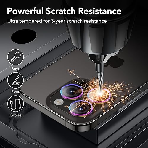 Miniatura 4 de ESR Protector de lente de cámara para iPhone 15 Pro Max15 Pro14 Pro Max14 Pro, protectores de lente individuales Armorite, vidrio templado ultrafino