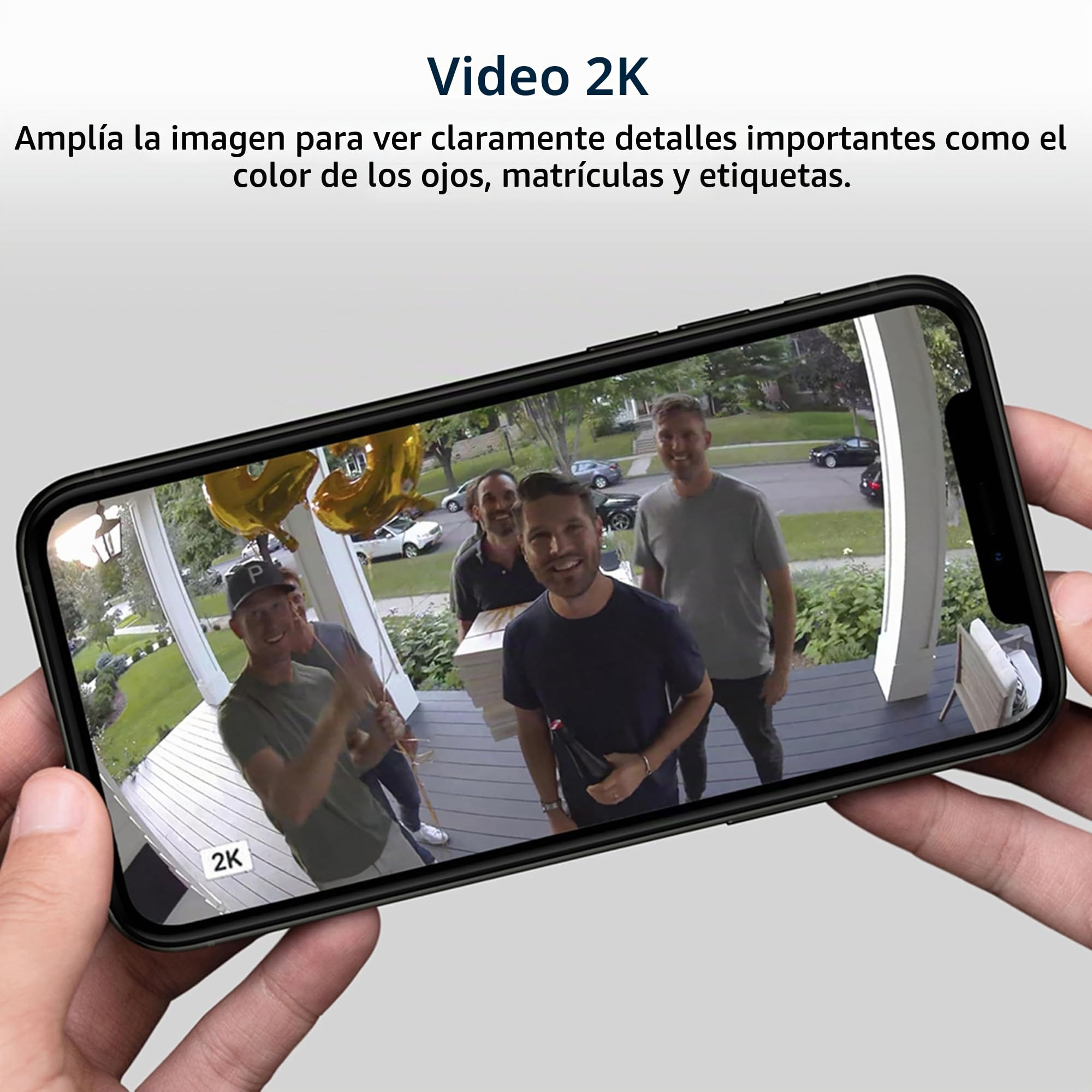Arlo Essential 2K - Cámara de Seguridad para Exteriores (2ª generación) - Paquete de 4 - Cámara inalámbrica para Exteriores e Interiores, Foco Integrado, visión Nocturna a Color, configuración de