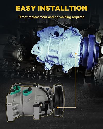 Miniatura 6 de INEEDUP Compresor de CA y embrague de AC 2017 apto para Hyundai Elantra 1.6L 2014-2017 apto para Kia Forte Koup 1.6L CO 29273C enfriamiento rápido