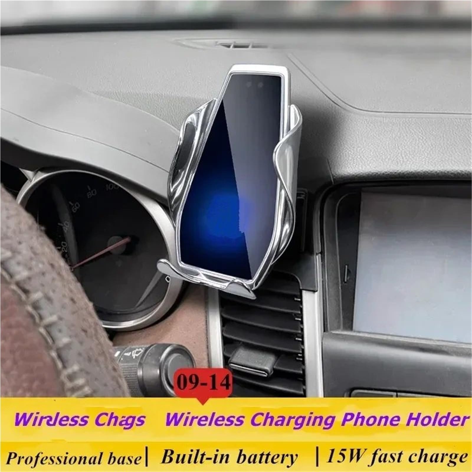 Soporte Movil Coche Supporto per Telefono Cellulare Caricatore Wireless Supporto per Auto Staffa di Navigazione Supporto GPS 360 Supporto per Auto Porta Smartphone