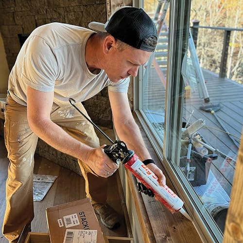 Miniatura 7 de Sellador de calafateo Sashco, gran elasticidad, látex acrílico, de gran rendimiento, cartucho de 10.5 onzas, color tostado, Paquete de 10, Gris, 1