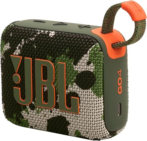 JBL GO 4, Enceinte Bluetooth ultra-portable, son JBL Pro, basses percutantes, 7 heures d'autonomie, fonction Playtime Boost, résistante à l'eau et à la poussière IP67, motif camouflage - 8