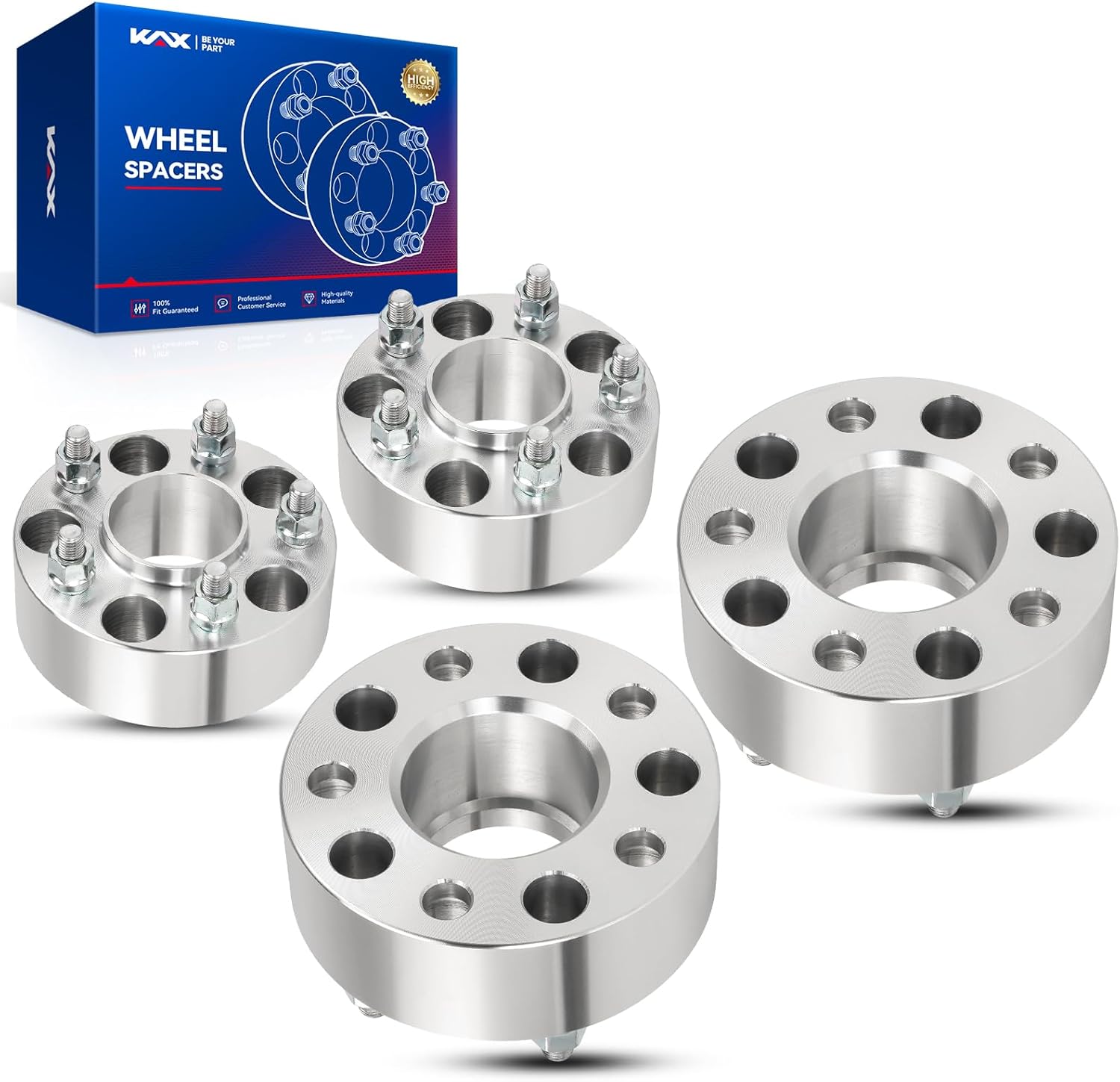 KAX 5x4.5 Wheel Spacers 2 inch for Elantra, CX-5,5 Lug Hubcentric Spacers with 67.1mm Hub Bore M12x1.5 Studs for Tucson, Sonata, Optima, Soul, Soren-to, Civic, 4Pcs 5x114.3mm Aluminum Tire Spacer