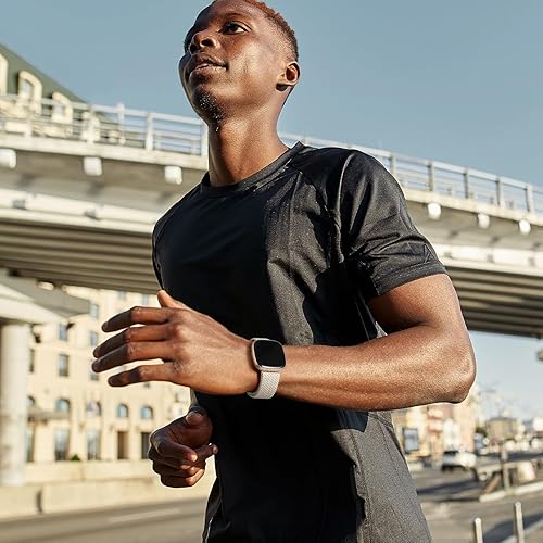 Vista 6 de Maledan Banda elástica trenzada compatible con Fitbit Sense/Versa 3/4 y Sense 2, correa elástica suave para reloj inteligente, accesorio