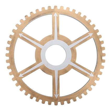 DOITOOL Wall Gear Decoration Vintage Wood Gear Ornament Industrial Style Wall Window Door Decoration for Home Bedroom Bar Restaurant Cafe ( 35CM )