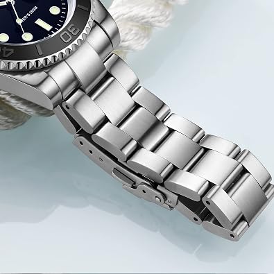ADDIESDIVE 41 MM Quartz Dive Watch for Men Waterproof 200 M Brushed Stainless Steel Band Luminous Dial