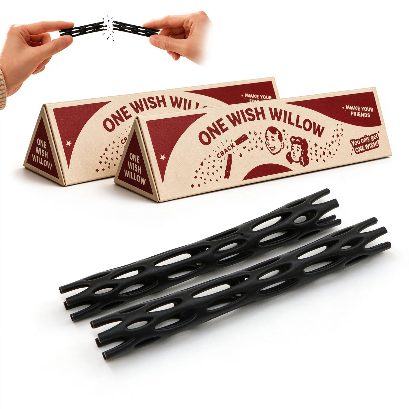 TBHFGCV 2-Pack Black Wishing Willow Ribbon, One Wish Willow Set